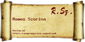 Remes Szorina névjegykártya
